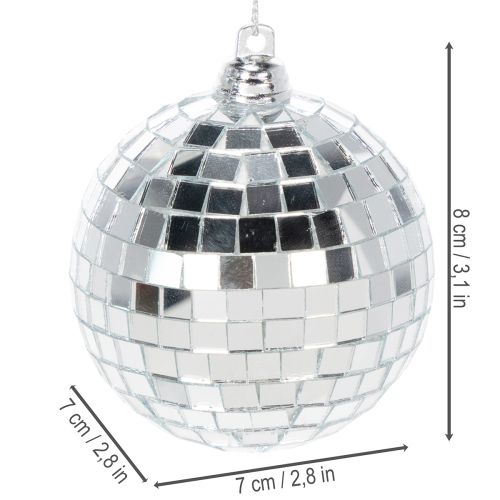 Weihnachtskugeln Set Spiegelkugel 7 cm Silber 6 Stück Kunststoff Innenbereich | Floristik24.at