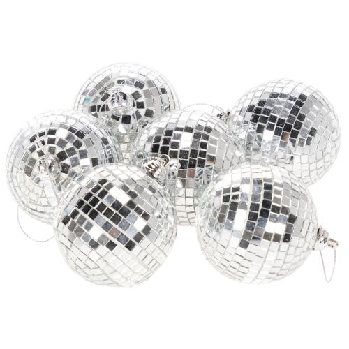 Weihnachtskugeln Set Spiegelkugel 7 cm Silber 6 Stück Kunststoff Innenbereich | Floristik24.at