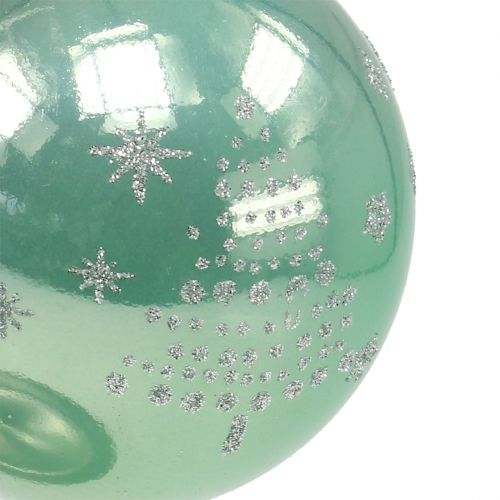 Artikel Weihnachtskugel mit Glitter Eukalyptus Ø8cm 6St