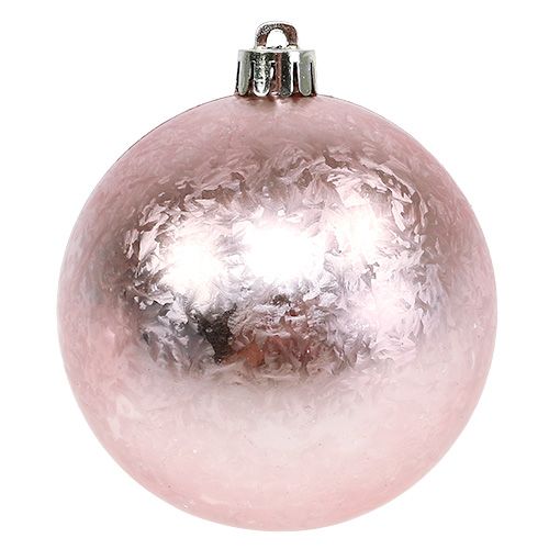 Floristik24 Weihnachtskugel Plastik Ø8cm Hellrosa 3St