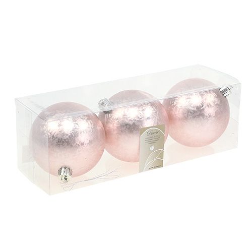 Floristik24 Weihnachtskugel Plastik Ø8cm Hellrosa 3St