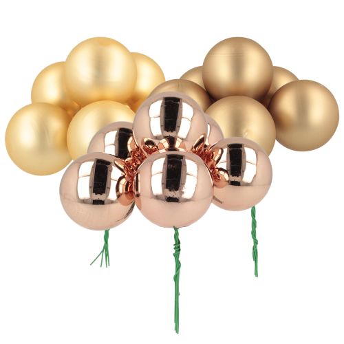 Weihnachtskugel Rosé Gold Glas Spiegelbeeren Ø40mm 32 St
