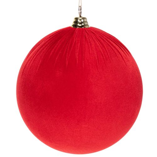 Weihnachtskugel Samt Rot 25 cm Set 2 Stück für Innenbereich bestellen | Floristik24.at