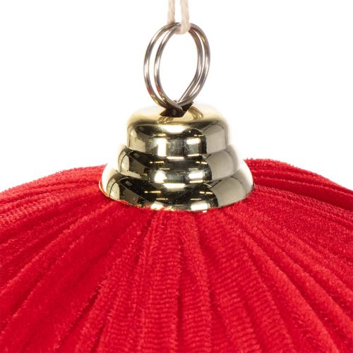 Weihnachtskugel Samt Rot 25 cm