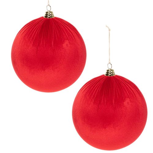 Weihnachtskugel Samt Rot 25 cm