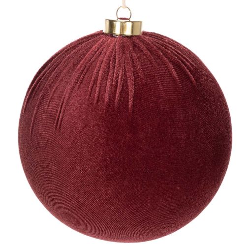 Weihnachtskugeln Samtoptik Weinrot 15 cm 3er Set für Innenbereich