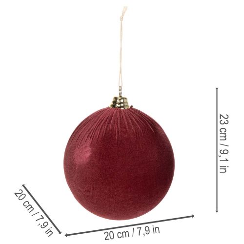 Weihnachtskugeln Rot Samtoptik Ø 20 cm 3 Stück | Floristik24.at