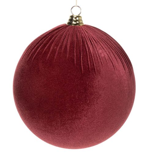Weihnachtskugeln Samt Weinrot 25 cm Set aus 2 Stück