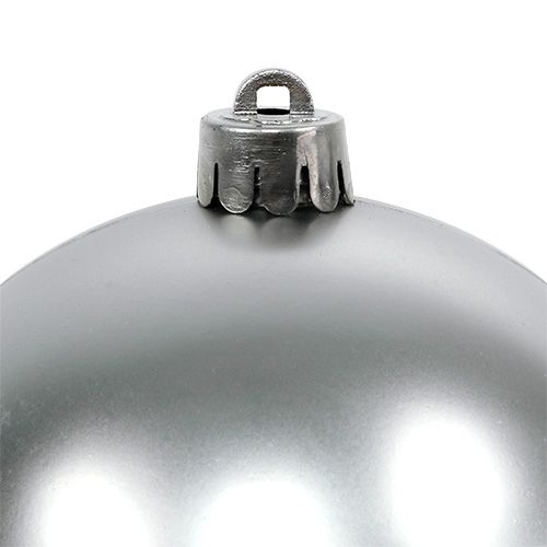 Floristik24 Weihnachtskugel Silber Ø10cm 4St