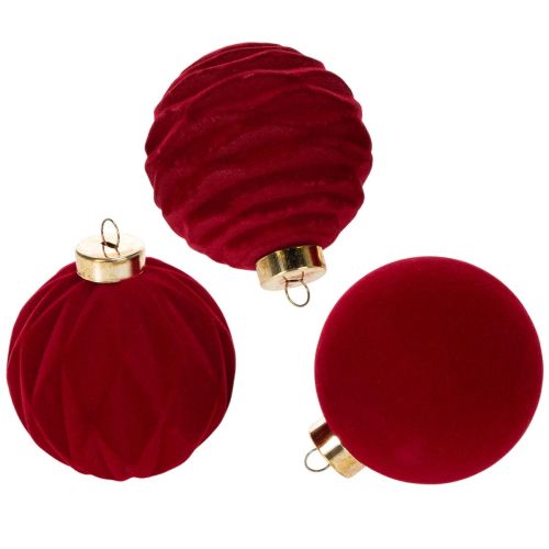 Samt-Weihnachtskugeln Bordeauxrot 8cm 12er-Pack Kunststoff bestellen | Floristik24.at