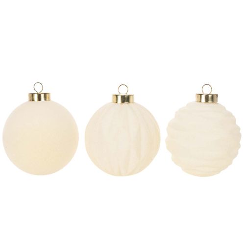 Weihnachtskugel-Set Cremeweiß
