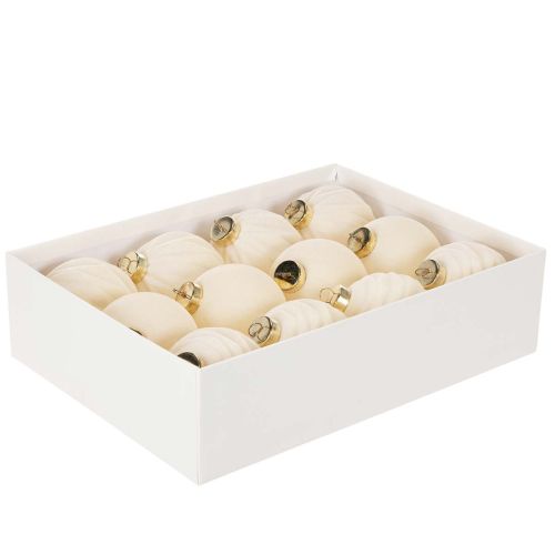 Weihnachtskugel-Set Cremeweiß