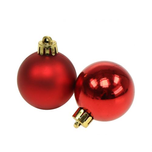 Floristik24 Weihnachtskugel Rot klein Ø4cm 16 St