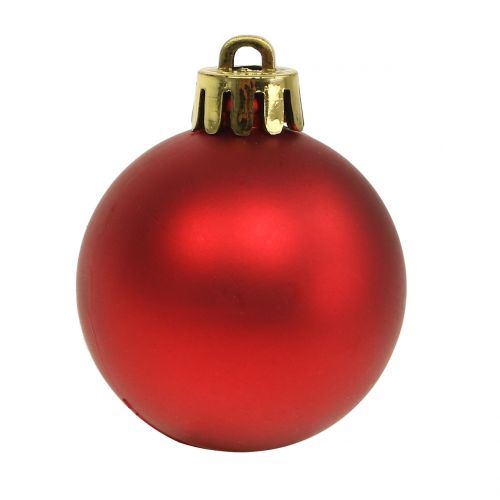 Floristik24 Weihnachtskugel Rot klein Ø4cm 16 St
