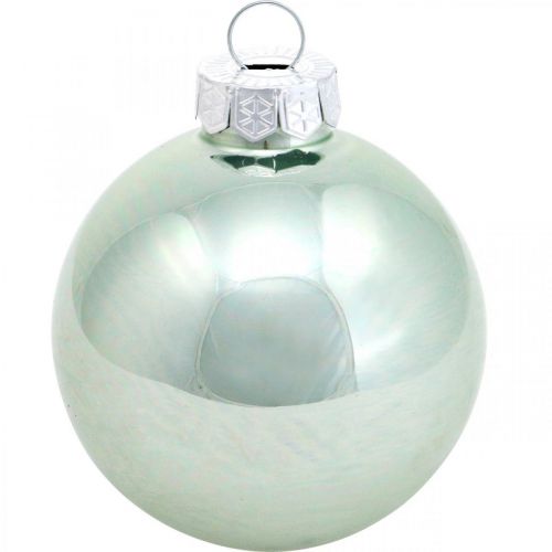 Floristik24 Christbaumschmuck, Baumkugel-Mix, Mini-Weihnachtskugeln Grün Mint H4,5cm Ø4cm Echtglas 24 St
