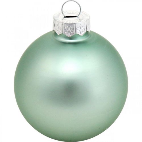 Floristik24 Christbaumschmuck, Baumkugel-Mix, Mini-Weihnachtskugeln Grün Mint H4,5cm Ø4cm Echtglas 24 St