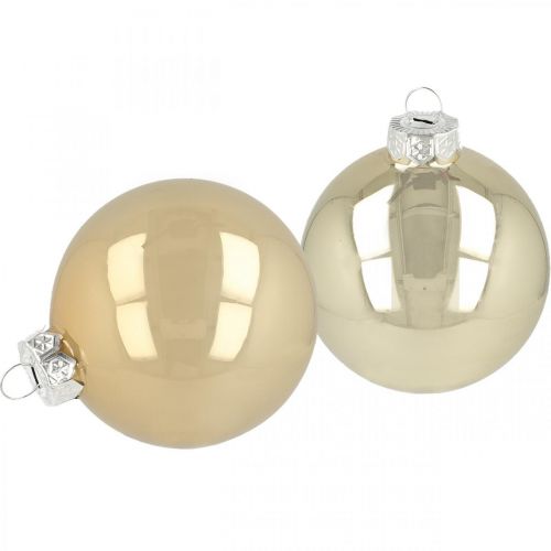 Floristik24 Christbaumkugeln, Baumschmuck, Glaskugeln Weiß/Perlmutt H8,5cm Ø7,5cm Echtglas 12St