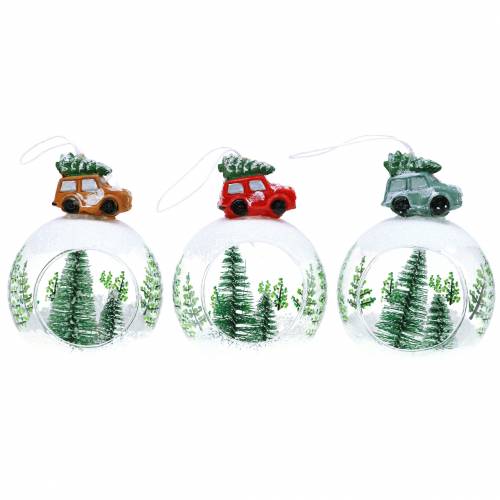 Glaskugel Christbaumschmuck Auto Ø8cm 3St-530003