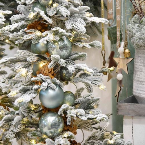 Floristik24 Weihnachtskugel, Baumschmuck, Christbaumkugel Grün Mint H6,5cm Ø6cm Echtglas 24 St