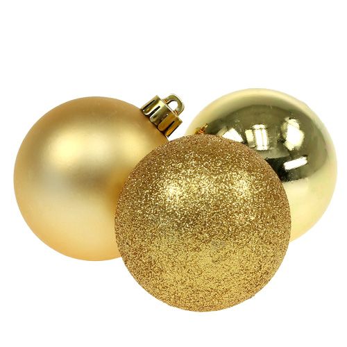 Floristik24 Weihnachtskugel Kunststoff Gold 6cm 10St