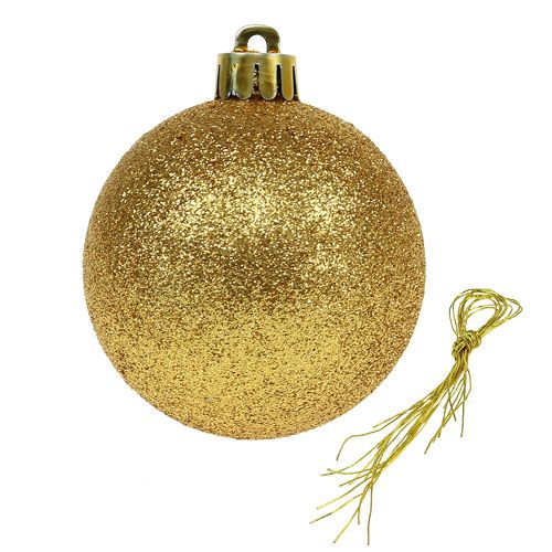 Artikel Weihnachtskugel Kunststoff Gold 6cm 10St