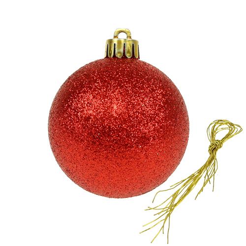 Artikel Weihnachtskugel Kunststoff Rot 6cm 10St