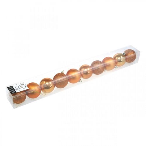 Floristik24 Christbaumkugeln, Weihnachtsdeko, Baumschmuck Orange Kunststoff Ø6cm 10St