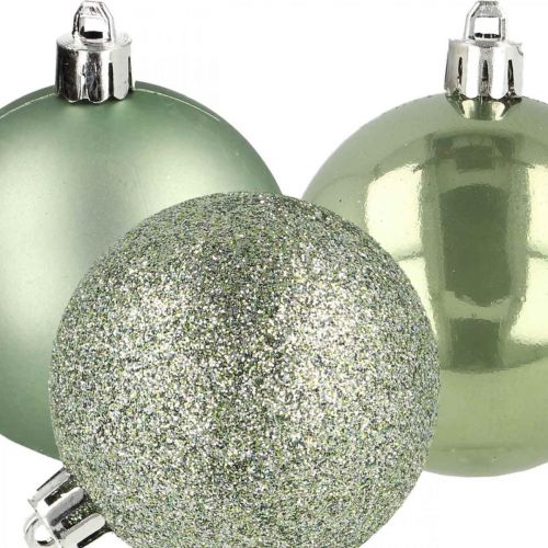 Floristik24 Weihnachtskugel Grün Kunststoff Mix Ø6cm 10St
