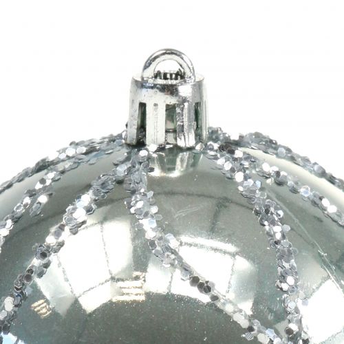 Floristik24 Weihnachtskugel Plastik Silber Ø8cm 2St