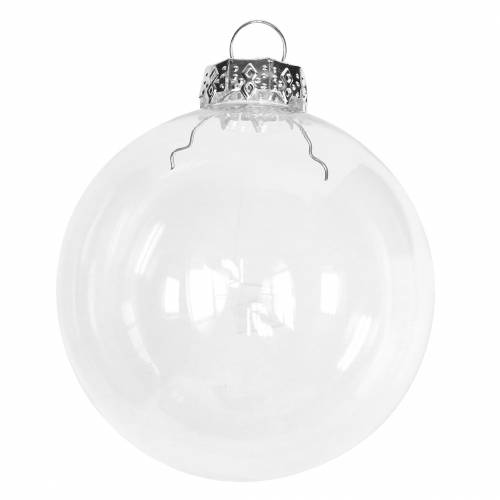 Floristik24 Weihnachtskugel Glas Ø7,5cm klar 12St