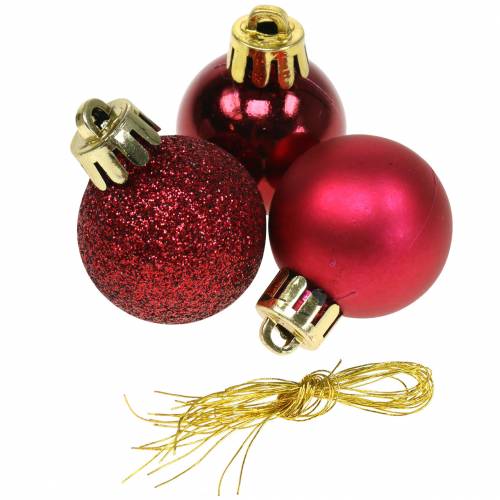 Floristik24 Christbaumschmuck Weihnachtskugel Rot 3cm 14St