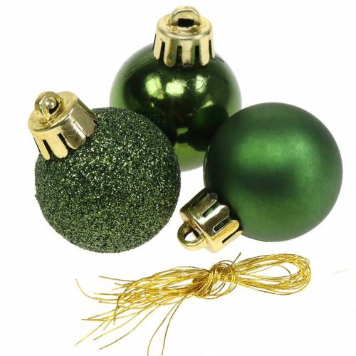 Floristik24 Christbaumschmuck Weihnachtskugel Grün 3cm 14St