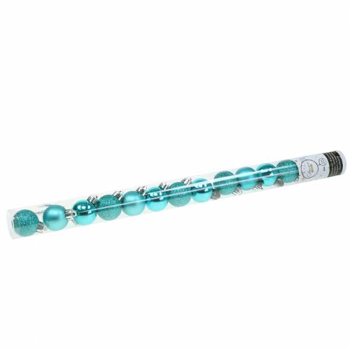Floristik24 Christbaumschmuck Weihnachtskugel Türkis 3cm 14St