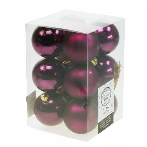 Floristik24 Christbaumschmuck Weihnachtskugel Lila Ø6cm 12St