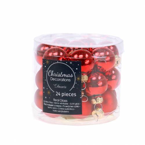 Artikel Mini Weihnachtskugel Rot Sortiert Ø2,5cm 24 St