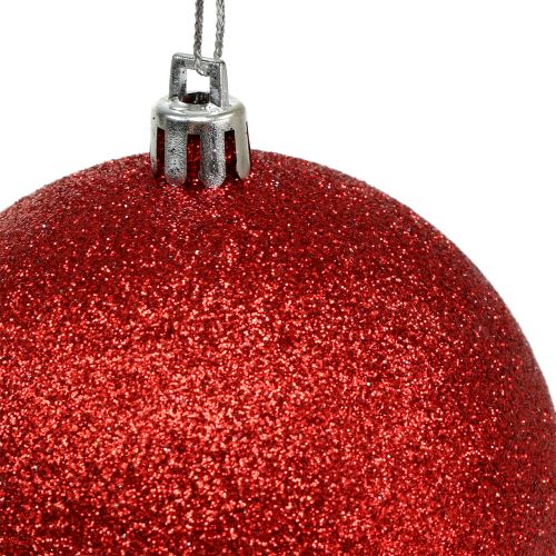 Artikel Christbaumkugeln aus Kunststoff Rot, Weiß Ø8cm 3St