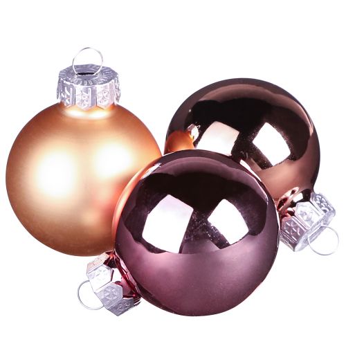 Artikel Weihnachtskugeln Apricot Mix Baumkugeln Glas Ø4cm 24 St