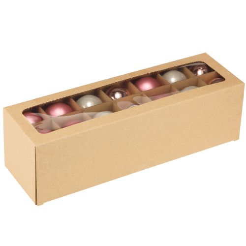 Artikel Weihnachtskugeln Glas Baumschmuck Rosa Grau Ø50mm 24 St