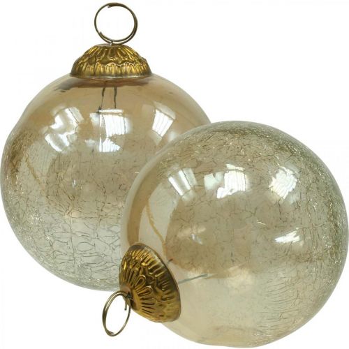 Weihnachtskugeln Glas Christbaumkugeln Klar, Braun Ø10cm 3St