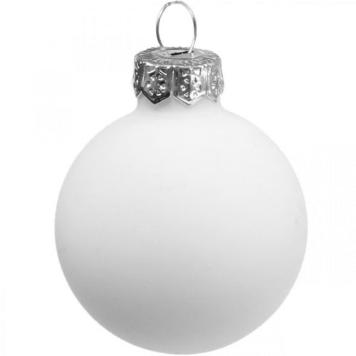 Floristik24 Weihnachtskugeln Glas Weiß Glaskugel Matt/Glänzend Ø4cm 60St