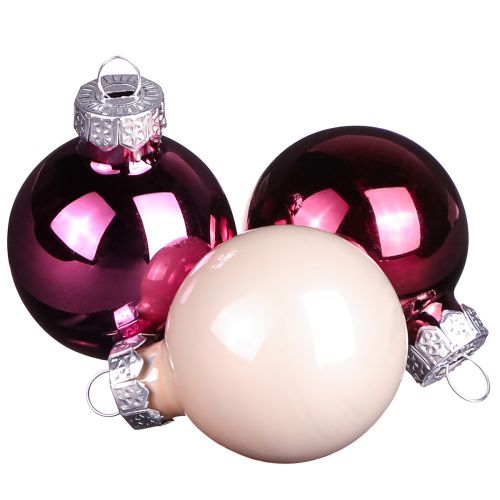 Floristik24 Weihnachtskugeln Glas Mini Berry Beige Rosa Ø3cm 22 St