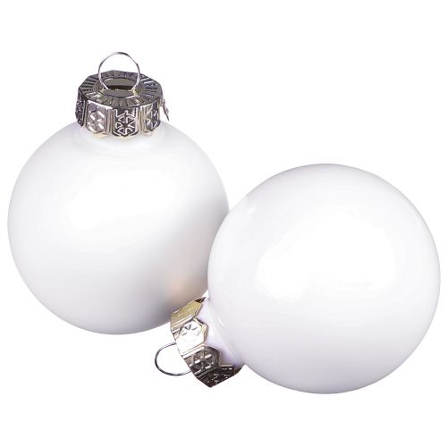 Artikel Weihnachtskugeln Glas Weiß Matt Emaille Ø4cm 24 St