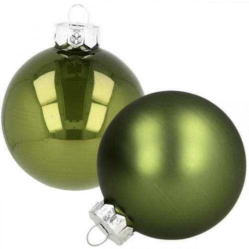 Weihnachtskugeln aus Glas Grün-Mix Ø6cm 24St