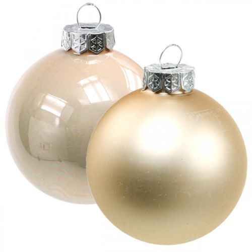 Floristik24 Weihnachtskugeln Glas Rosa Creme Glaskugeln Ø6cm 28St