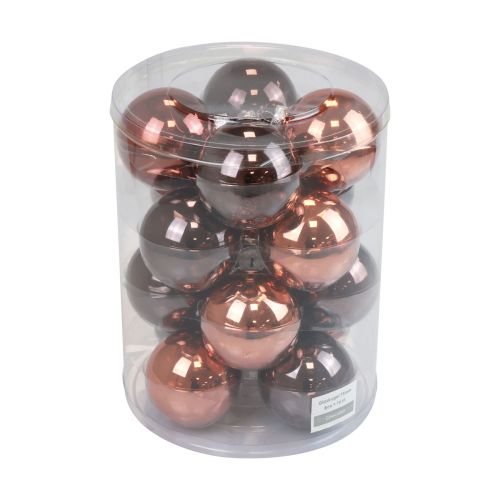 Floristik24 Weihnachtskugeln Glas Braun Mix Baumkugeln Glanz Ø7,5cm 12St