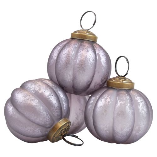 Floristik24 Weihnachtskugeln Glas Lila Christbaumkugeln Vintage Ø6cm 4 St