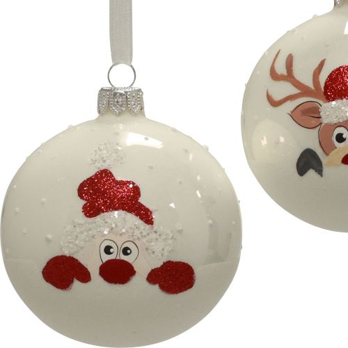 Artikel Weihnachtskugeln Glas Weiß Christbaumkugeln Winter Ø8cm 6St