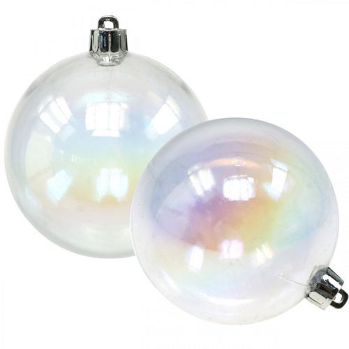 Floristik24 Weihnachtskugeln Kunststoff Transparent Irisierend Ø8cm 6St