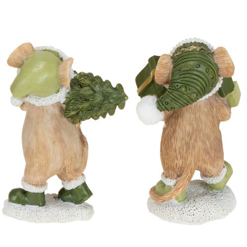 Artikel Weihnachtsmäuse Deko Maus Grün Braun H8cm 2 St