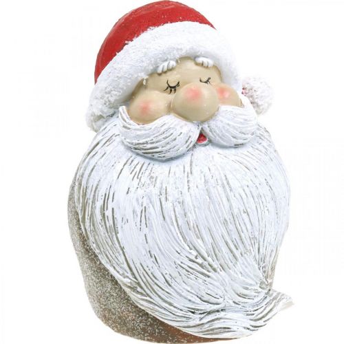 Weihnachtsmann Figur Santa Claus Rot, Weiß Polyresin 15cm